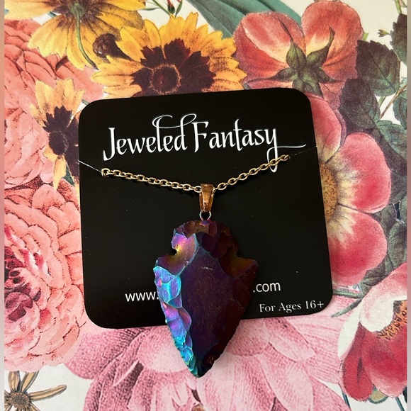 Rainbow Arrow Head Boho Necklace - Picture 2 of 4